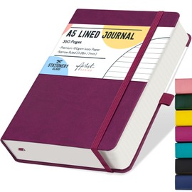STATIONERY ISLAND A5 Lined Notebook, 360 Pages Thick Journal Notebook, Ruled Journal Berry Hardcover with 100gsm for Writing, Working, Studying, Diary