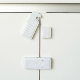2-Pack White Child Safety Locks for Drawers, Sink Cabinets & Doors - Open Prevention 2p 5ea