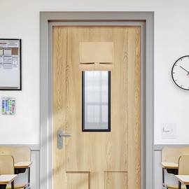 Vatge Classroom Door Window Cover - Thermal Insulated Blackout Classroom Door Curtains for Glass Window Shade for Office, 1 Panel, W10 x L30, Black