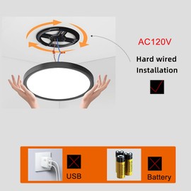 ZSYUBO 9 Inch Motion Sensor Light Indoor, Flush Mount Light Fixture, Motion Sensor Ceiling Light Wired for Hallway Porch Laundry Garage Basement, Motion Light 3000k/4000k/6000k Black