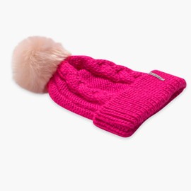 Turtle Fur Youth Girls Lizzy Cuff Knit Faux Pom Beanie, Pink