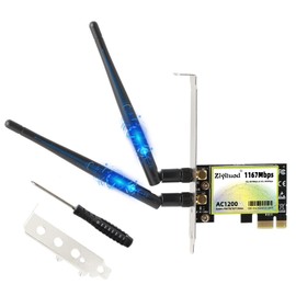 PCIe WiFi Card for PC Gaming Streaming, Intel Wireless-AC 7265 Dual Band PCI-E WiFi Adapter 802.11AC WiFi 5 1200Mbps ((2.4GHz 300Mbps and 5GHz 867Mbps) for Linux Windows 11/10/8.1/8/7 (32/64-bit)