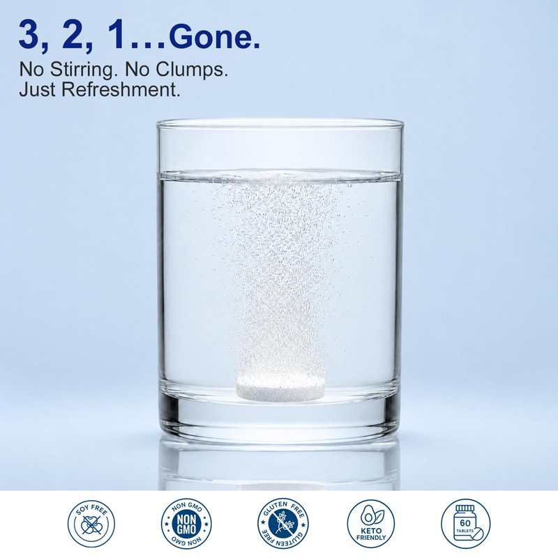 Hydrogen Water Tablets with Magnesium, Unflavored, 60 Count
