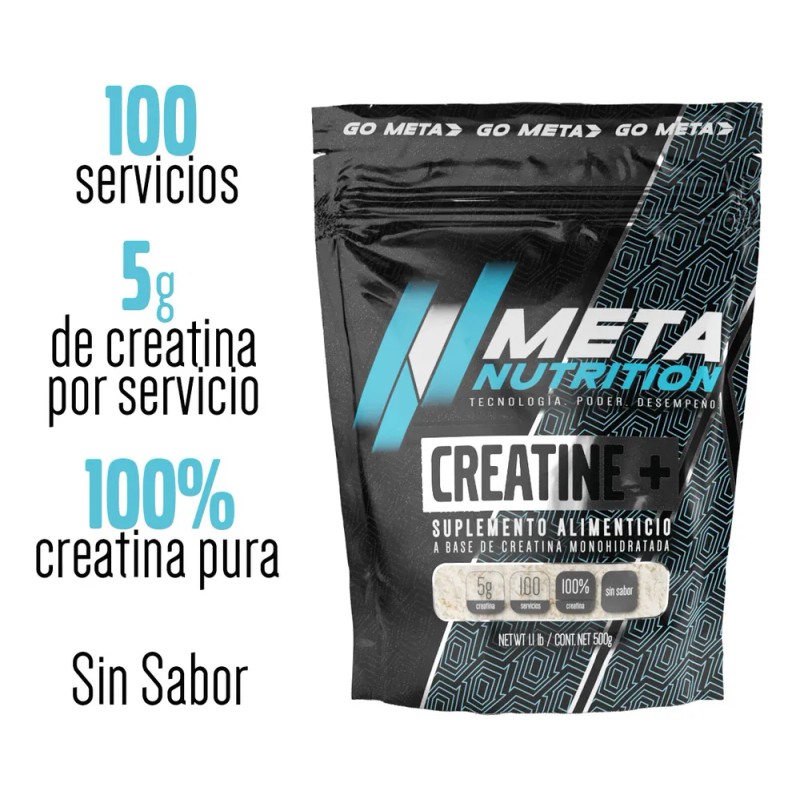 Creatina Monohidratada 500 G Meta Nutrition 100 Porciones
