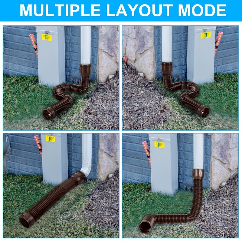 Gutter Flexible Downpipe Extension, Rain Gutter Drain, Round Extension for