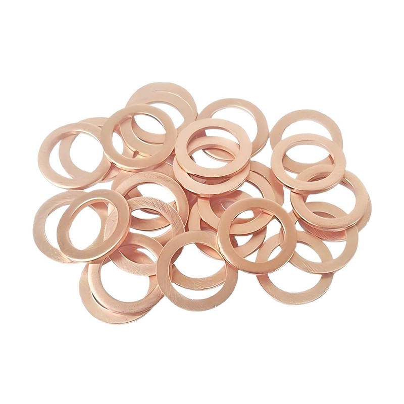 Qrity 20pcs Flat Washers Copper Flat Washers Gasket M6 Copper