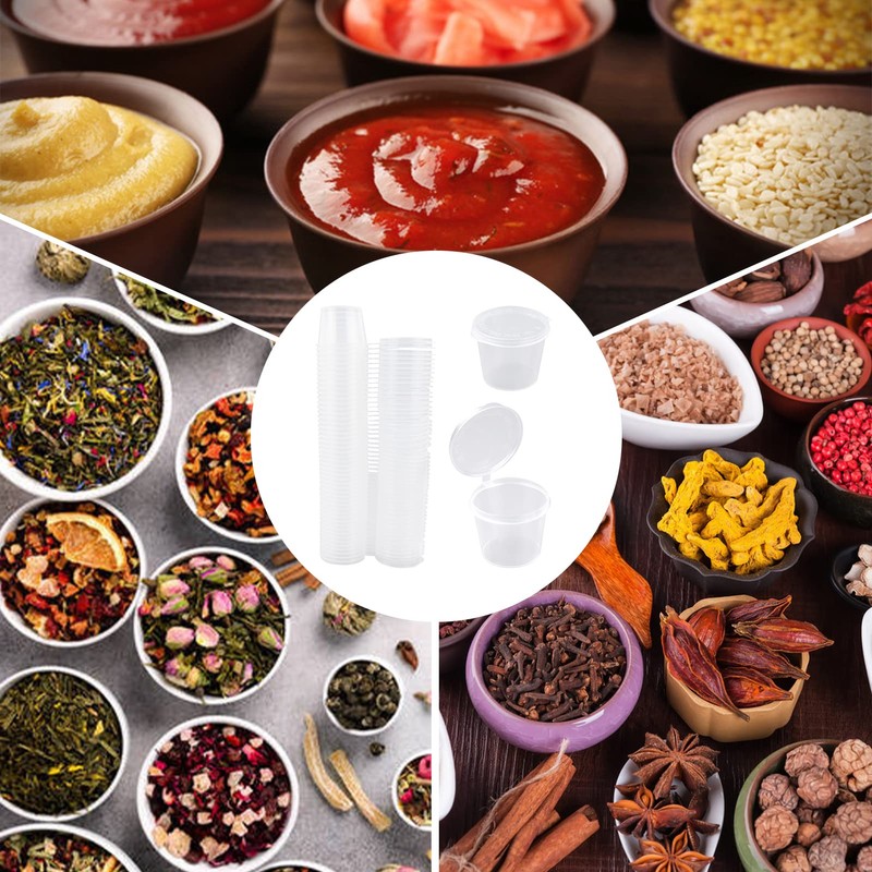 REBECASKYENS 1oz Small containers with Lids, Plastic Pots With Lids,Slime