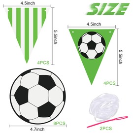 2PCS Soccer Party Banners - Soccer Party Supplies Sports/Football/Soccer Themed First Birthday Party Decorations Football Pattern Banners Soccer Birthday Garland for Sports Party Supplies