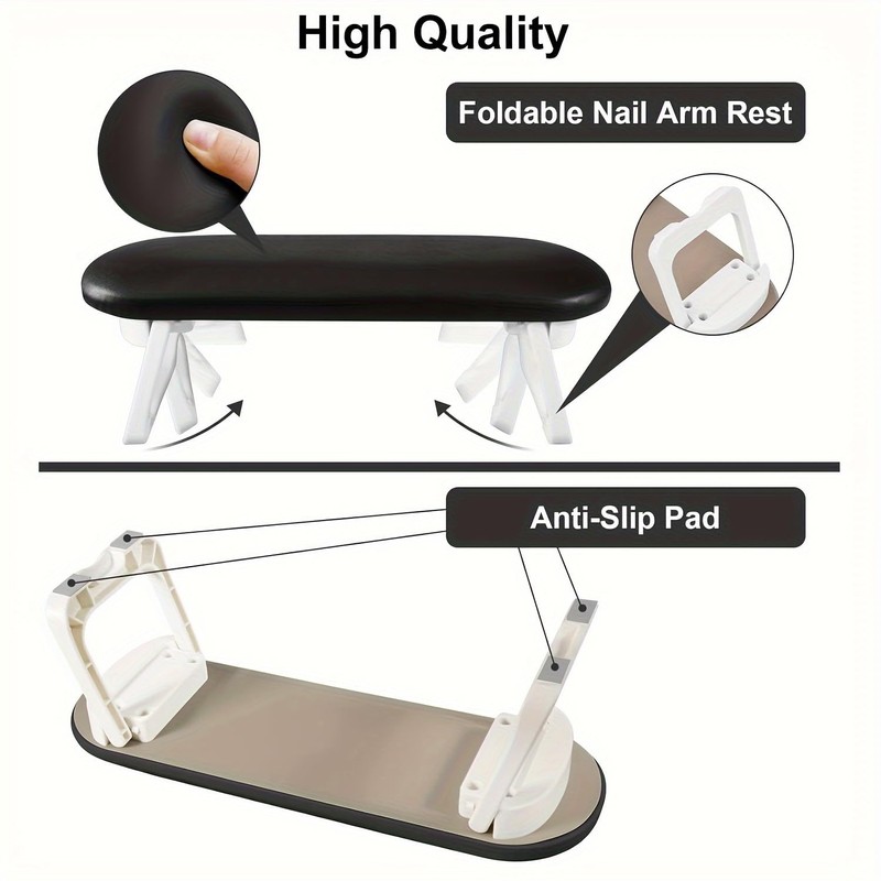 MUSILAN Nail Arm Rest, Foldable PU Leather Nail Hand Rest