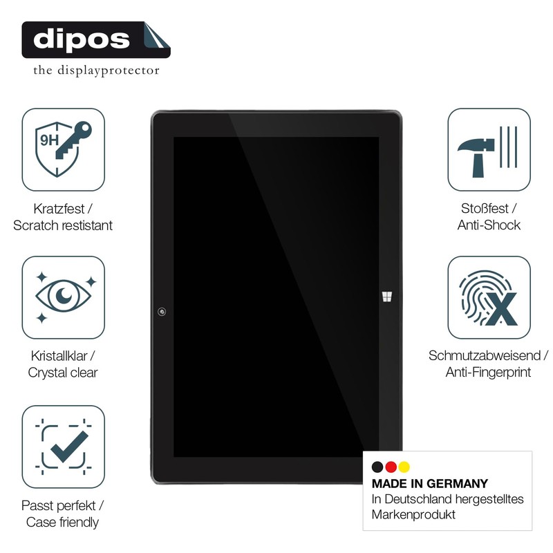 dipos I 2x Screen Protector 9H Clear Compatible with SZTPS