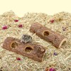 AIMALL Solid Wood Activity Tunnel for Hamsters and Gerbils, Natural