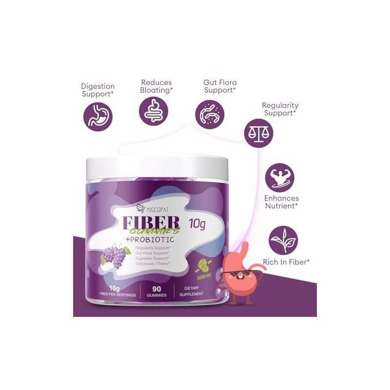 Migcopat Gomitas de Fibra de 10 G para Adultos
