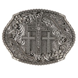 lasuroa Western Belt Buckle, Sturdy Zinc Alloy Religious Cross Faith Belt Buckle Cowboy Cowgirl Decoration for Women Men Gift Western Cowboy Party
