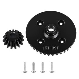 LSG Steel RC Spur Gear 39T/15T Ring Gear Diff Gears Set for 1/10 Tamiya TT-02 RC Car Upgrade Parts