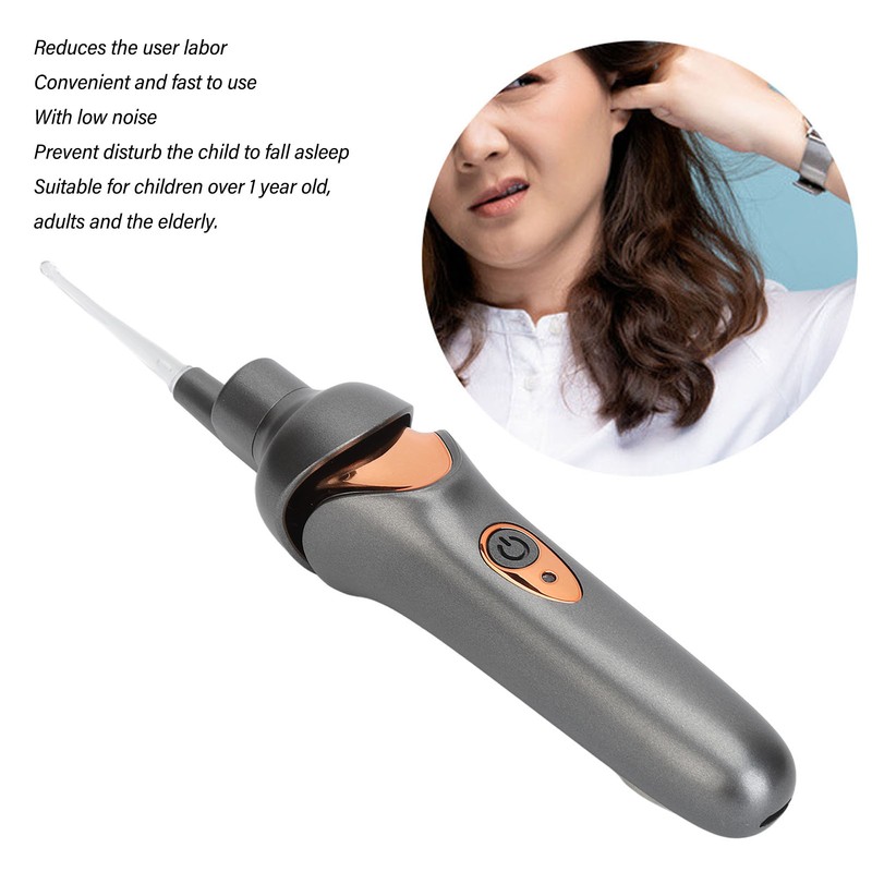 Electric Earwax Removal Kit Soft Ear Pick Heads Bright Lighting