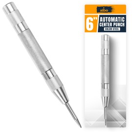 ALBO Spring Loaded Center Punch Tool – 6 Inch Automatic Punch for Metal, Wood, Steel – Heavy Duty Drill Punch – Durable Galvanized Coating, Precision Tip for DIY, Workshop & Professional Use (1pc)
