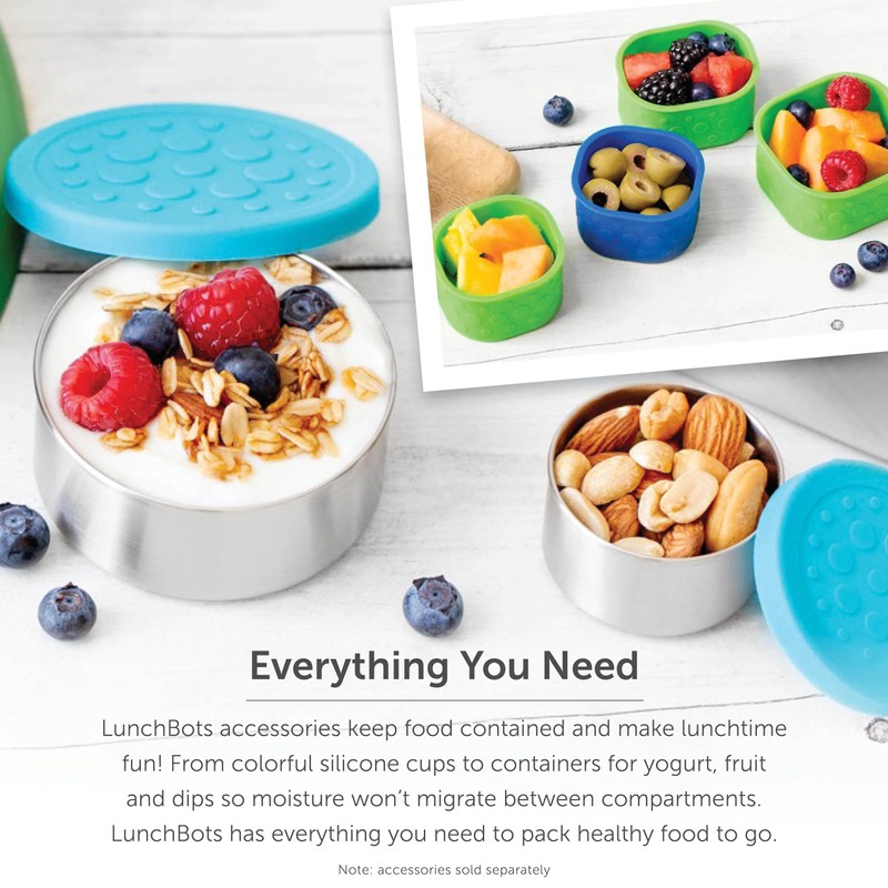 LunchBots Rounds Leak Proof 4 oz. Stainless Snack Container Jar,