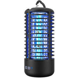 Rechargeable Bug Zapper, Portable Electric Mosquito Killer for Indoor & Outdoor Fly Trap for Camping, Patio, Garden, Kitchen, and Porch(2 Pack, Black)