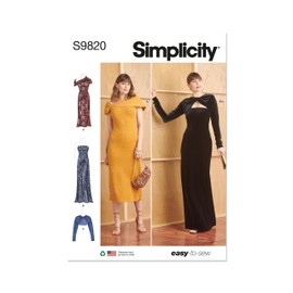 SIMPLICITY SS9820Y5 Misses' Knit Dresses and Shrug Y5 (18-20-22-24-26)
