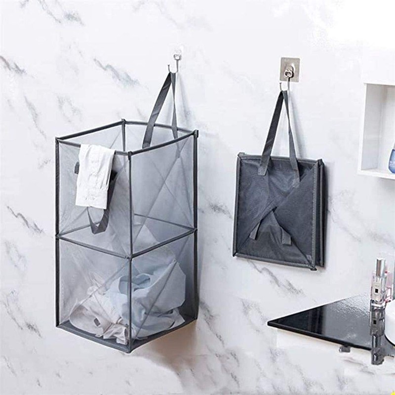 Pop Up Laundry Baskets - Mesh Collapsible Laundry Hampers Storage