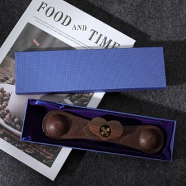 Wooden Book Thumb Page Holder for Women Men Leather Weighted Bookmarks Book Weight Page Holder Reading Accessory Gift for Reader Writer Lover Book Worm Mom Father Gift (PH02Page Holder-Heart, Small)