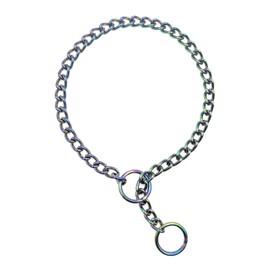 ChampWei Rainbow Colour Dog Choke Collar Slip P Chain,Heavy Chain Dog Metal Training Choke Collars, Adjustable Weather Proof Alloy Steel Necklace for Small Medium Large Dogs (4XL)