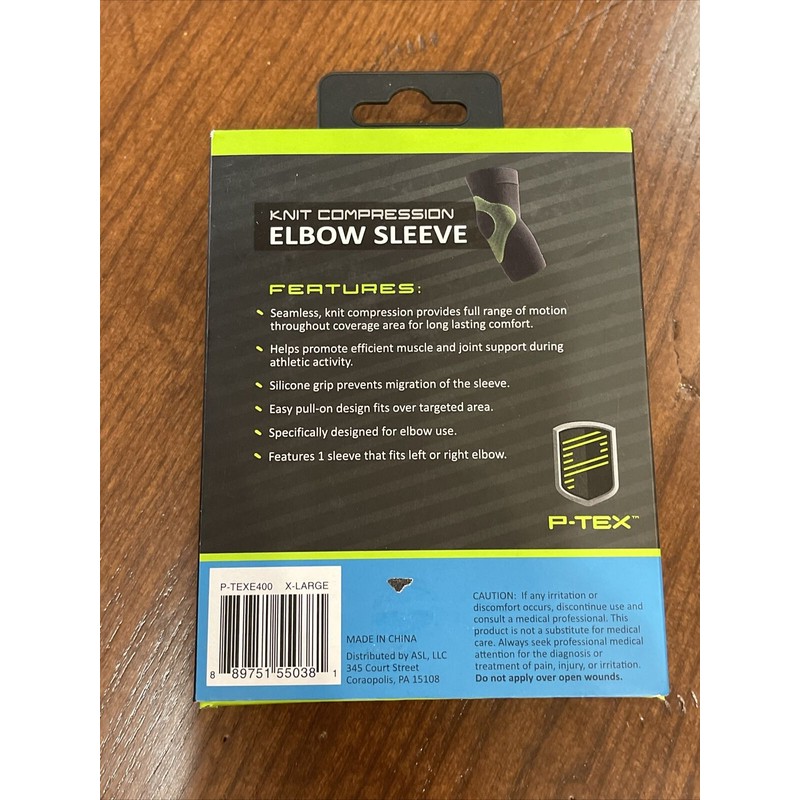 P-Tex X-Large Elbow Knit Compression Sleeve P-TEXE400 Tennis Tendonitis