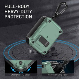 Airpods Pro Case Cover with Lock, Iruic Series Full-Body Shockproof Protective Case for AirPods Pro 2nd Generation/1st Generation Case (2022/2019), Green