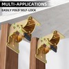 YDAJIURI Folding Brackets 4 Pack, Heavy-Duty Self-Locking Hinges with Screws,