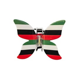 Palestine Hair Clip Red Greeen White Black Hair Claw - Pattern: Striped