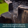 Squareful 2-Tier Outdoor Water Fountain, Rustic Patio Decor w/Hand Pump,