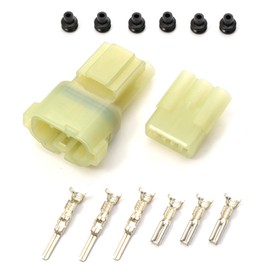Daytona 96177 HM Waterproof Connector Set, 3 Poles (Majesty, etc.), Connector (Male/Female) 1 Set, Terminals x Poles, Wire Seal x Terminal Separation