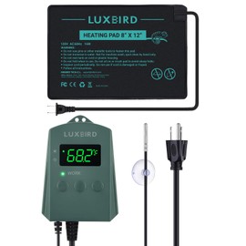Luxbird Reptile Heating Pad 8" X 12" with Digital Thermostat Combo Under Tank Terrarium Heating Mat for Turtles, Lizards, Frogs, and Other Reptiles