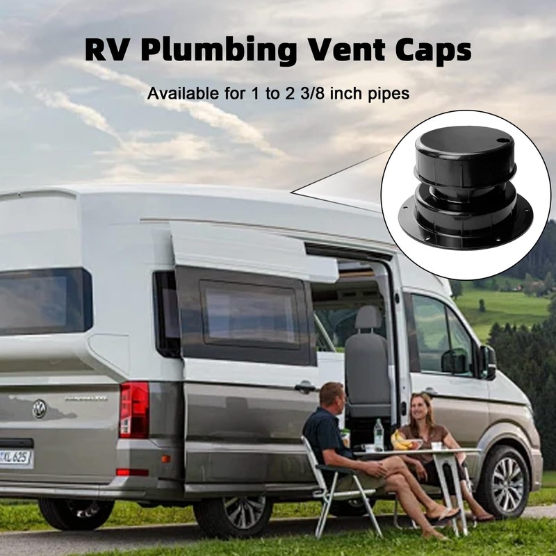 Bcautay RV Plumbing Vent Caps Kit 2Pcs Trailer Camper Vent