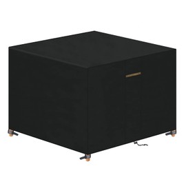 VANSHEIM Garden Furniture Cover Waterproof Outdoor Garden Table Cover Home Covers with Waterproof Windproof Anti-UV Heavy Duty 420D Oxford Fabric Square Black 90x90x90cm