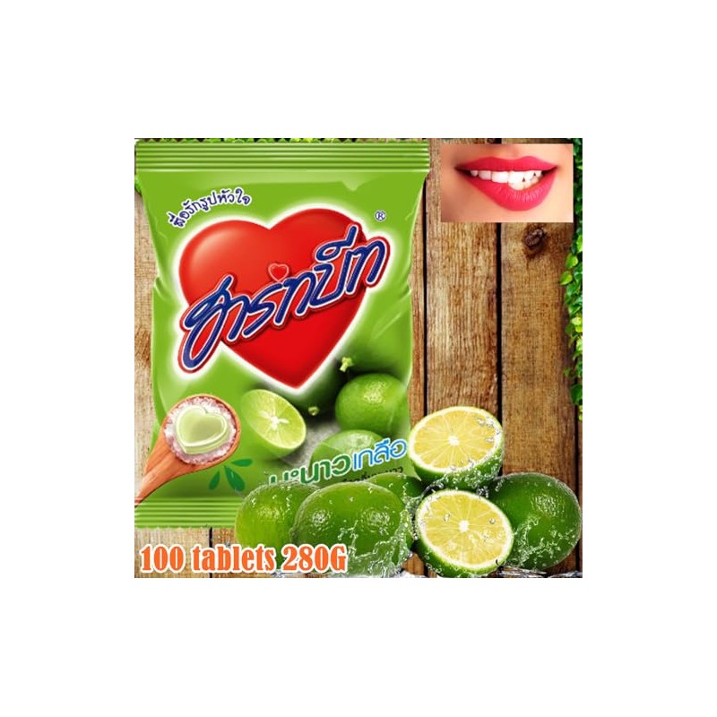 Generic Heartbeat Salted Lime Flavor Heart Shaped Hard Candy, (100