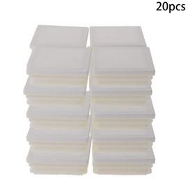 MroMax 20PCS 1.5" x 1.5" (LxW) Plastic Tubing Plug Square Post End Caps for Handrail Stair Newel Guardrail Tube White