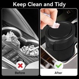Car Trash Can Bin with Lid - 2 Packs Mini Car Garbage Can Cup Holder-Black Small Leakproof Vehicle Trash Garbage Can Bin-Automotive Car Organizers and Storage for Back Seat SUV Truck Accessories
