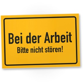DankeDir! Bei Arbeit nicht stören - Schild 30 x 20 cm - Wandschild Türschild lustiger Spruch Geburtstagsgeschenk Spruchschild Wanddeko - Kollegen Freunde Geschenkidee Deko Geschenk