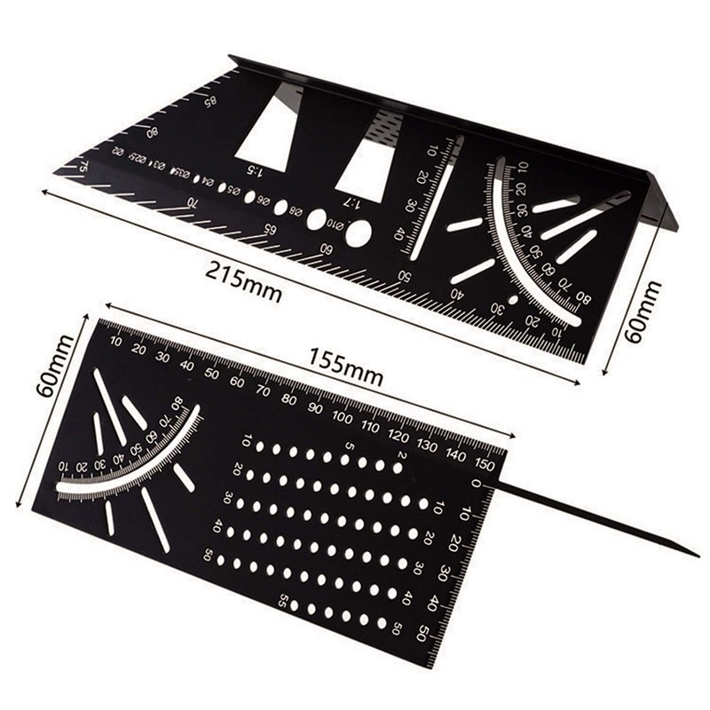 Aweohtle 3D Mitre Angle Mitre Aluminium Alloy Angle Rule Woodworking