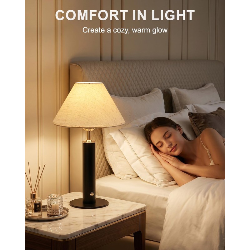 FRIDEKO Cordless Rechargeable Table Lamp Set of 2, Small Touch