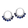Silvershake Extra Petite 10MMx2MM Natural Blue Lapis Lazuli Bead Stone 925 Sterling Silver Minimalist 0.4 Inch O-Hoop Earrings Jewelry for Women or Teens, Sterling Silver, natural blue lapis lazuli