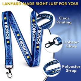 SOMOMEX Sonora Mexico Keychain Lanyard - ID Badge Lanyard for Keys Fob Passport Cruise - ID Holder Keychain for Men Women - Mexican Gifts - Mexican Favors for Party - Llaveros Para Llaves