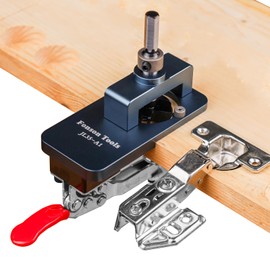 GoldEpic 35mm Concealed Door Hinge Jig Cabinet Hardware Pocket Hole Accurate Locking Cabinet Hinge Jig Drilling Guide Hole Puncher Locator for Woodworking Adjustable Quick Punch
