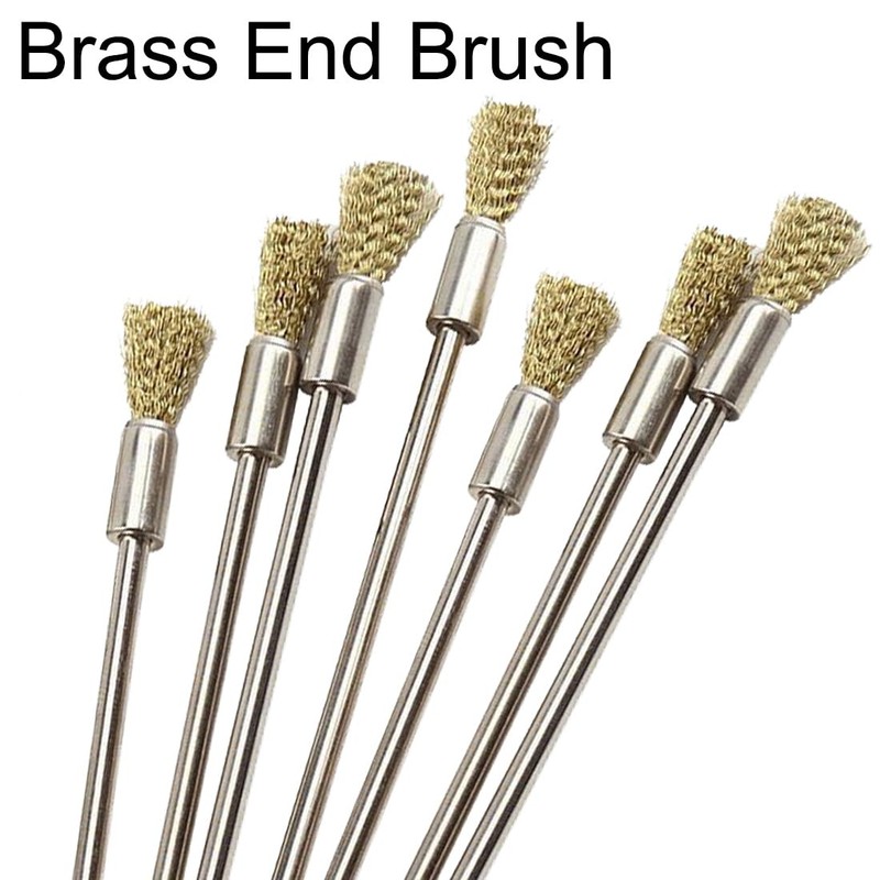 Luo ke 20 Pcs Extended Shank Brass End Brushes, 1/8''