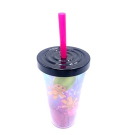 16oz Good Luck Trolls Tumbler with Lid and Straw, Double Wall Insulated