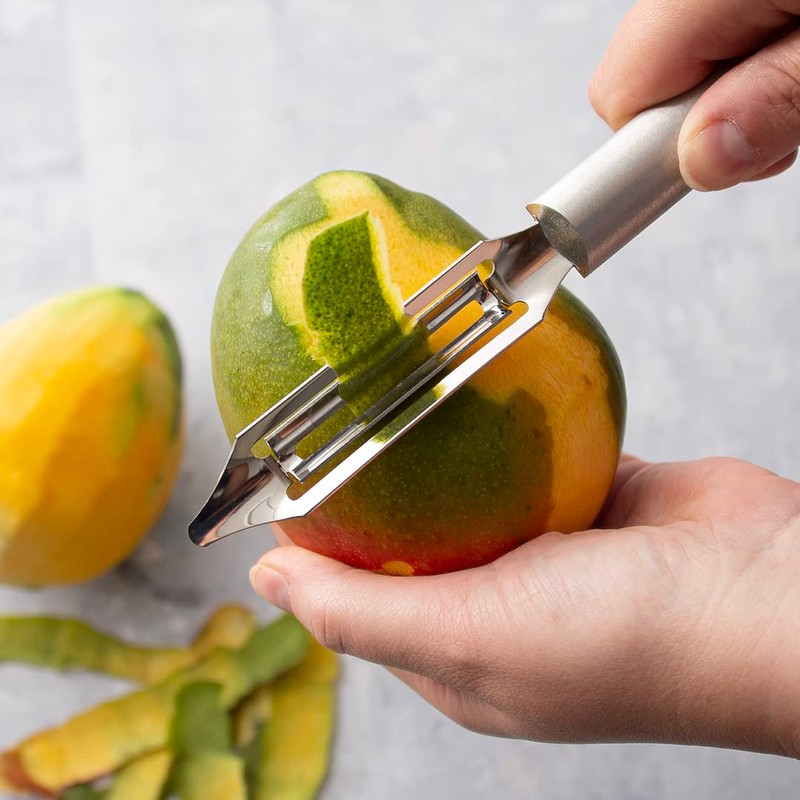 Rada Cutlery Deluxe Vegetable Peeler, Made in USA, Silver Handle