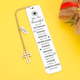Baptism Gifts for Girls Bible Verse Bookmark Christening Gifts for Girls Inspirational Easter Religious Gifts for Womens Book Lover First Communion Teenage Girl Boy 2024 Back to School Gifts for Her