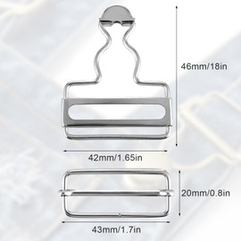 Lusofie 2Pairs Overall Buckles Replacement Metal Suspender Buckles Clips with Adjustable Tri-Glide Slide Rectangle Buckle for Pants Trousers Jeans Jacket(Silver)