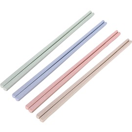 Frunsse Chopsticks, 4 Pairs Reusable Chopsticks, Contemporary Textured Design, 4 Soft-Toned Hues, 20cm Multipurpose Utensils for Asian